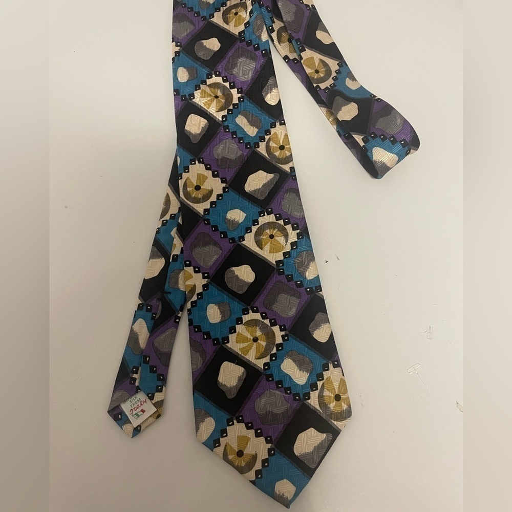EMILIO PUCCI multicolor stripe tie 100% silk Italy